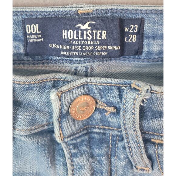 Hollister 00L Ultra High-Rise Super Skinny Crop Jeans Y2K Trend - Picture 4 of 8